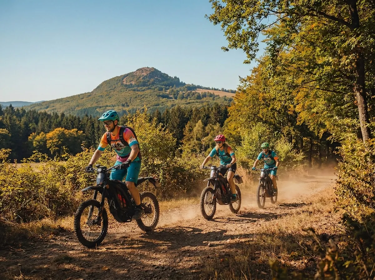 Gemeinsam auf E-Cross-Bikes durch die Rhön
